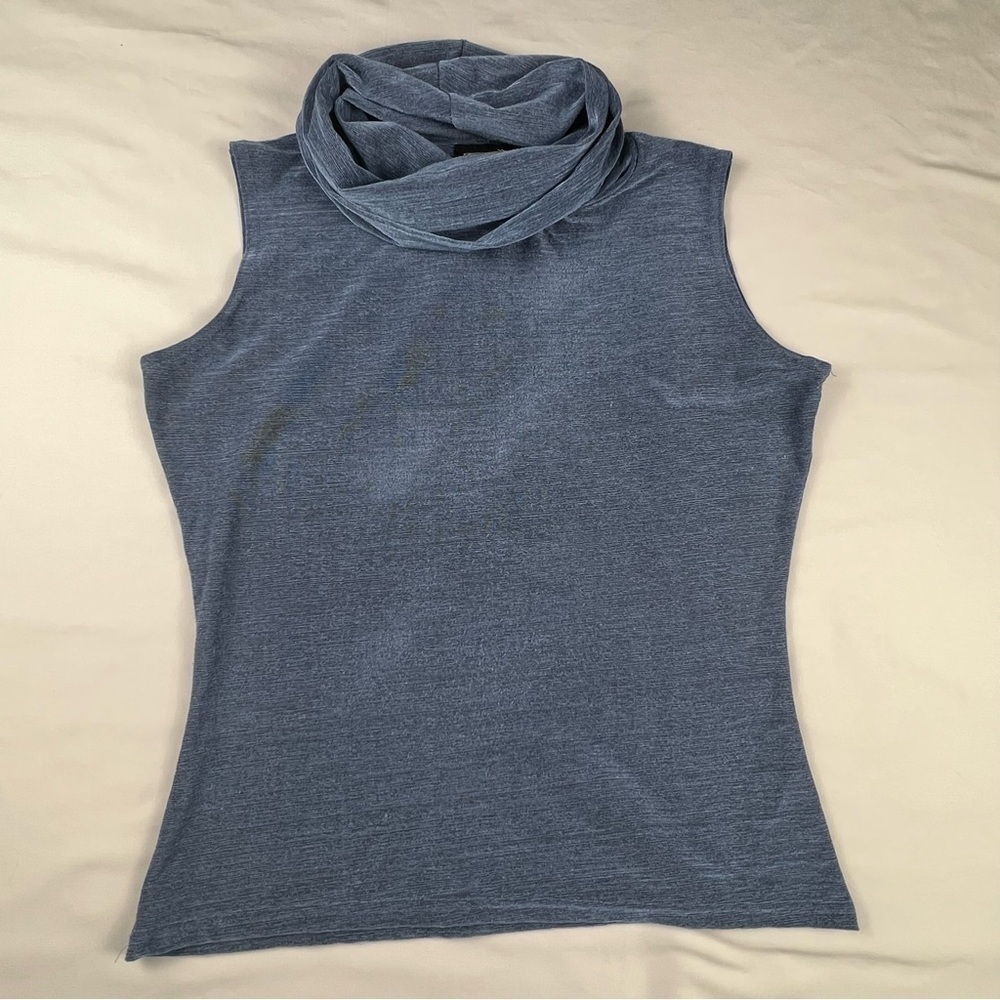 ACW Design - Women’s Cowlneck Blue Sleeveless Top - Large